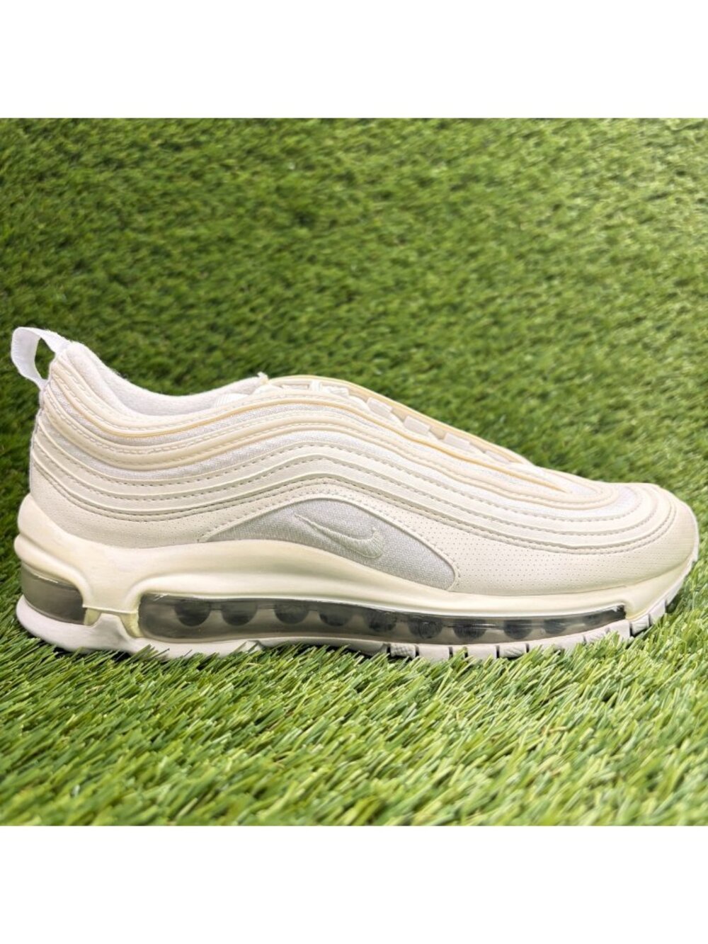 Nike Air Max 97 GS Boys Size 4.5Y White Silver Athletic Running Shoes Sneakers
